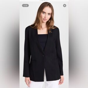 Spanx Perf Collarless Blazer in classic black
